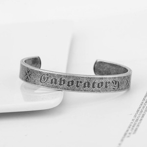 Brazalete de Acero Inoxidable para Laboratorio, 2.5 mm de Grosor, Diseño con Letras, para Hombre y Mujer, Joyería - Product Image 1
