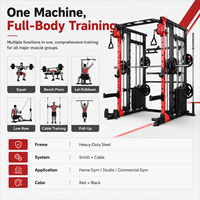 Machine Smith multifonction avec système de croisement de câbles, équipement de gym commercial, rack à squats, banc de musculation, entraîneur fonctionnel