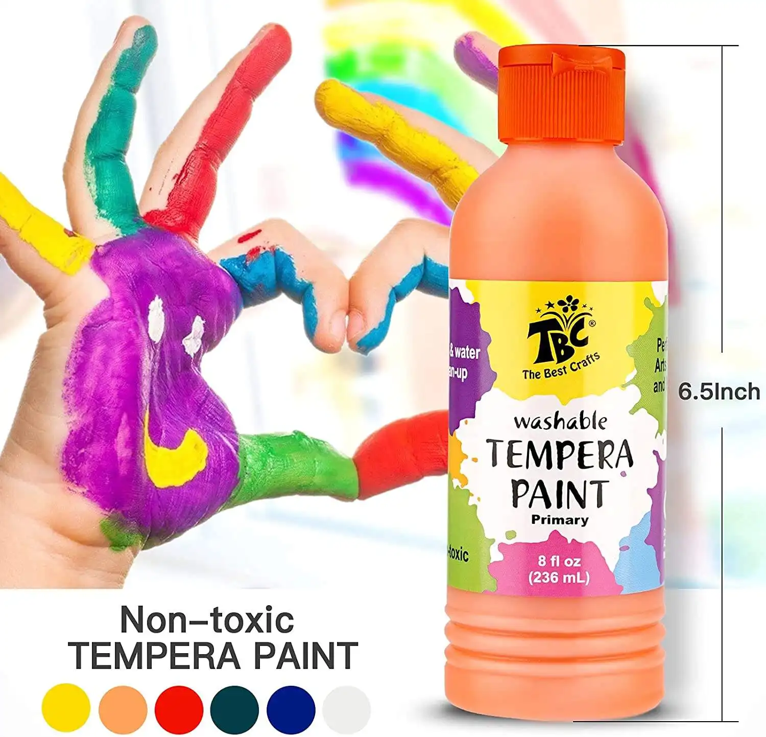 Custom artist supplies color paint pigment set non toxic washable acrylic for kids decorative 6 colors tempera Paint