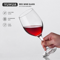 Verres à vin rouge épaissis en gros, gobelets en verre sodocalcique sans plomb de qualité supérieure pour la maison, l'hôtellerie et la restauration