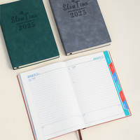2025 A5 Carnet hebdomadaire d'agenda d'objectif de santé personnalisé Plan d'horaire de 360 jours avec couverture en cuir