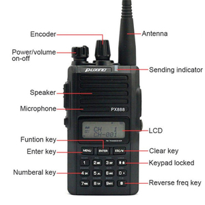 Radio émetteur-récepteur VHF portable Puxing PX-888 haut de gamme 136-174 MHz avec puissance de sortie de 5 W et portée de 6 km pour la communication - Product Image 3