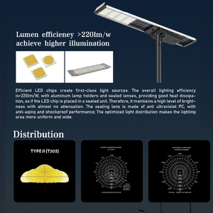 100W-200W Commercial Solar <b>LED</b> Street <b>Light</b> IP66 <b>With</b> Pole for Business Districts & Parking Lots LCS-XY-61 3030 High Efficiency - Product Image 3