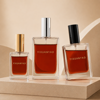 Flacon de parfum en verre rechargeable personnalisé avec logo, 30 ml, 50 ml, 100 ml, flacon de parfum carré vide avec vaporisateur