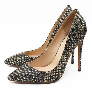 Tacchi alti a spillo da donna con motivo a punta a forma di serpente da 12cm a taglio poco profondo - Product Image 4