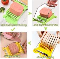 Coupe-fil multifonctionnel en acier inoxydable pour aliments mous Fruits Beurre Fromage Déjeuner Viande Oeuf Jambon Banane Coupe Chips-Plastique PP