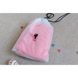 Custom Cheap Cat Pattern Frosted Clear Draw <b>String</b> Storage <b>Bag</b> Peva Waterproof Drawstring <b>Bag</b> - Product Image 4