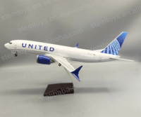 Modèle d'avion en résine de haute qualité 47CM B747MAX United Airline 1:150 avec lumières LED personnalisables, jouet unisexe