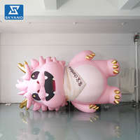 Modèle gonflable personnalisé de dragon rose de dessin animé pour la publicité commerciale en plein air, la décoration d'événements