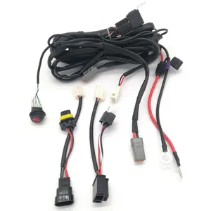 Arnés de cableado de barra de luz LED, conector para Jeep todoterreno H4 HB3 9005, 500 vatios