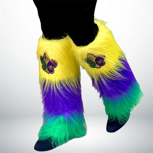 Decoración Colorida con Lentejuelas y Cubrepiernas de Felpa Degradada de Tres Colores para Disfraces de Fiesta, Baile y Carnaval - Product Image 3