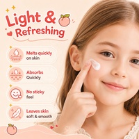Crème Visage Enfant 50g en Gros avec Céramide et Squalane : Réduit les Rougeurs, Hydrate et Renforce la Barrière Cutanée – Crème Visage Bébé Non Grasse à la Pêche