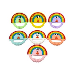 Giocattolo da masticare per neonati in silicone alimentare Rainbow <span class=keywords><strong>Smile</strong></span> Sensory Teething Stick per 0-24 mesi, morsi morbidi per alleviare il disagio della dentizione - Product Image 4