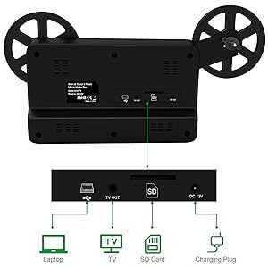 Ce scanner de films peut numériser vos anciens films en fichiers <span class=keywords><strong>MP4</strong></span>. Numérisez rapidement et facilement les bobines de film de 3 et 5 pouces en 1080P 20 images par seconde. - Product Image 5