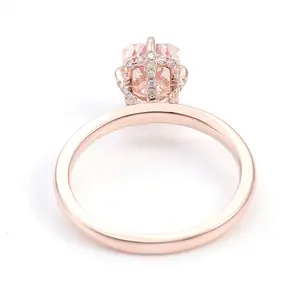 1.78ct Luxury Radiant Cut Pink Diamond Moissanite With Claw Setting Wedding Engagement Rings Silver 10k 14k 18k
