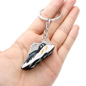 Wholesale 3D Mini YZY 700 350 V2 AJ1 OW Shoes Sneaker Keychain With Mini Boxes