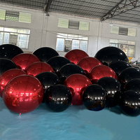 Boule métallique gonflable géante Boule miroir gonflable décorative Ballons métalliques Grandes boules miroir gonflables géantes brillantes