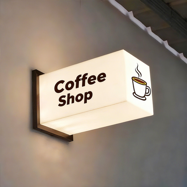 Custom 3D Cube Outdoor Wall Advertising Acrylic Light Box LED Signage and Displays for Store Supermarket Direction