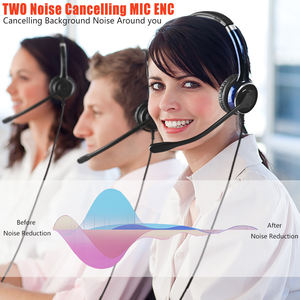 Auriculares de ordenador USB binaurales con cable superventas Auriculares con cancelación de ruido con micrófono <span class=keywords><strong>Boom</strong></span> Auriculares Para centro de llamadas - Product Image 6