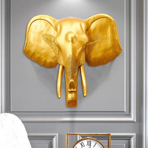 Scultura <span class=keywords><strong>da</strong></span> Parete in Resina Stile Nordico 2026 a Forma di Testa di Elefante, Statuetta di Leone Retrò alla Moda per Natale e Halloween in Famiglia - Product Image 5