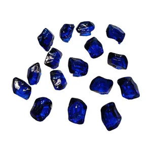 China alta calidad 15*25mm cobalto azul fuego cuentas de vidrio gemas decorativas de vidrio