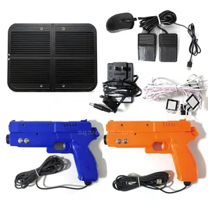 Avec alimentation hôte deux pistolets fil IO Card Simulator Machine shooting Game Case Spare Parts Arcade Gun WK Light Gun PC Kit