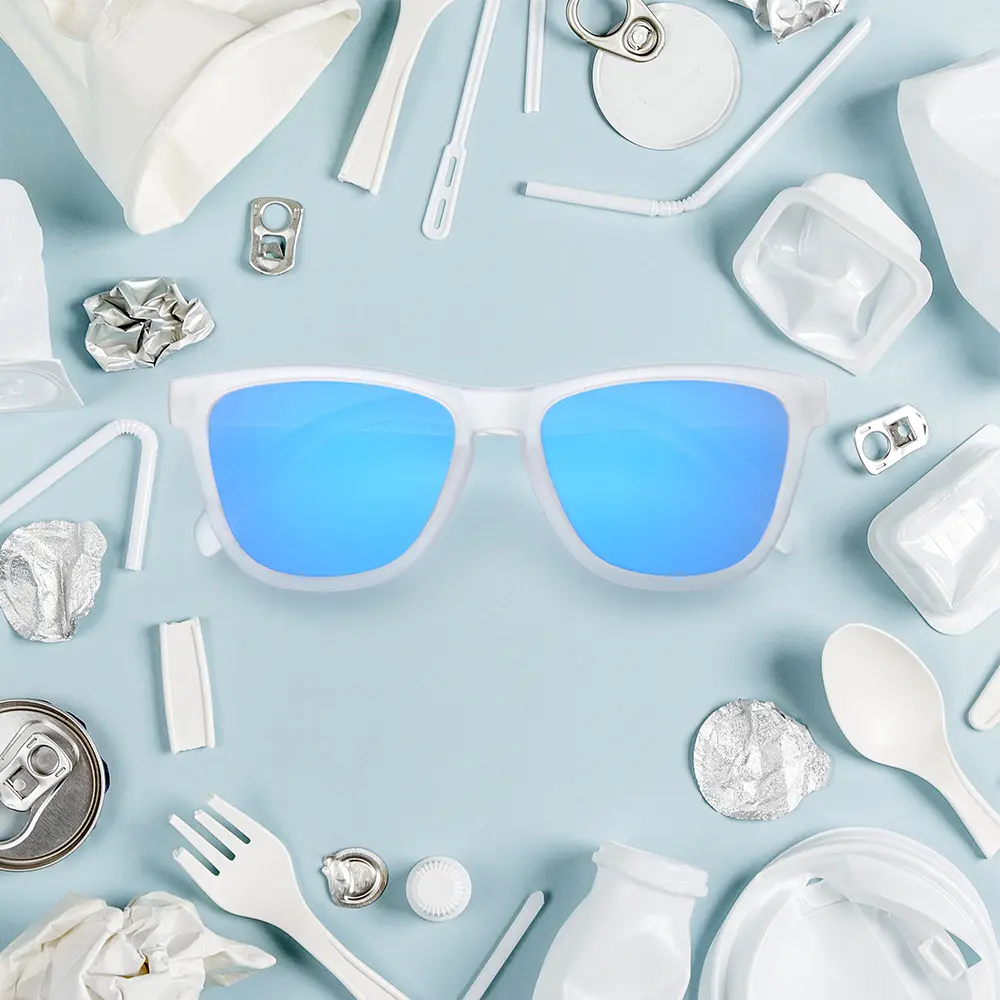 Luxury Custom Brand Recycled Bottles Plastic Sun Glasses Square Frame Eco-friendly Eyeglasses Sunglasses for Men and Women
