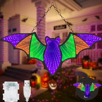 Pabrik Sumber Neonawall Cermin Infinity LED Ukuran Kustom Lampu Terowongan 3D Neon Halloween Kelelawar Grosir Putih Hangat Dapat Diredupkan