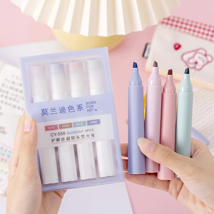 Lot de 6 stylos marqueurs fluorescents mignons et légers, pour album photo DIY, journal, stylos surligneurs à pointe souple pour étudiants - Product Image 2