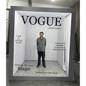 Cabina de Fotos Portátil Personalizada con Cubierta Metálica Tipo Revista, Panel de Fondo Acrílico Vogue para Sesiones de Fotos con Iluminación LED, Gran Venta 2025 - Product Image 6