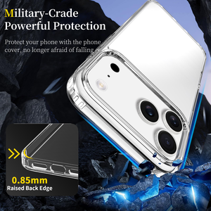 Para <span class=keywords><strong>iPhone</strong></span> 17 Pro Max Phone Case, Anti-Yellowing Clear TPU + Acrylic 2 en 1 Funda móvil a prueba de golpes para <span class=keywords><strong>iPhone</strong></span> 15 16 17 Pro Max - Product Image 4