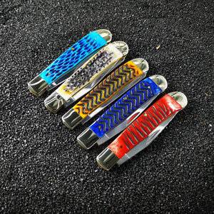Camping <b>Knife</b> Twin-blade Customizable OEM Grade DIY Pocket <b>Knife</b> Razor-Sharp Stainless Steel Blade 3.0mm Thickness Steel <b>Handle</b> - Product Image 5