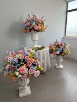 Colonnes romaines, pots de fleurs en soie, marqueurs de chemin floraux, décorations pour vitrine de magasin, événement d'ouverture de boutique, autres pivoines artificielles pour mariage