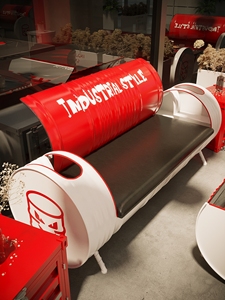 Juego de muebles comerciales para bares Cubiertas Diseño de tambor de aceite Tienda de té de la leche Juego de sofá Restarunt Oil Drun - Product Image 4