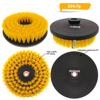 Brosses de nettoyage électriques professionnelles jaunes de 6 pouces pour perceuse, brosses de nettoyage de précision pour le nettoyage des tapis