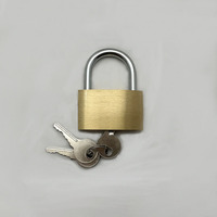 Cadenas carré en laiton poli jaune haute sécurité 20-40mm avec trois clés pour petite boîte ou porte d'armoire LY