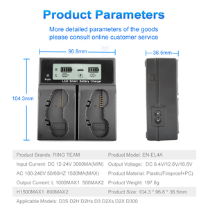 MH-26ชาร์จคู่สำหรับ <span class=keywords><strong>Nikon</strong></span> EN-EL18A EN-EL4a EN-EL4 EN-EL18สำหรับ Canon LP-E4 LP-E4N LP-E19แบตเตอรี่ DC พอร์ตสำหรับกล้อง - Product Image 5