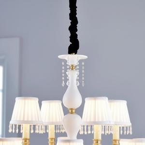 Lustre en laiton de style français de luxe, abat-jour à franges en cristal, <span class=keywords><strong>plafonnier</strong></span> multi-bras pour projet immobilier - Product Image 3