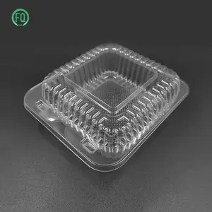 Biodegradable Custom Pet Plastic Transparent Food Hinged Safe Container Usage Food Storage