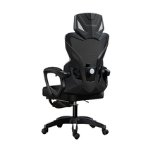 Fauteuil de jeu ergonomique pour la maison-PVC Cuir Mesh Design Tropical Pivotant Télécommande Inclinable 2-Stage Gas Lift Massage Lombaire