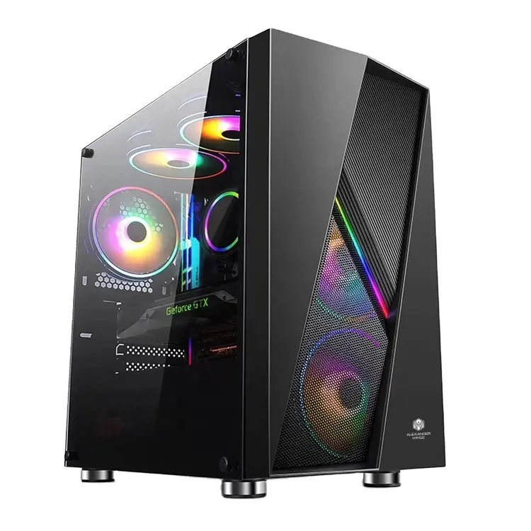 New Coming RGB Strip MATX PC Cabinet gaming case support nice RGB Fans