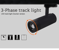 Lampu sorot Led Cob 15w dapat diperbesar, sistem lampu sorot 3 fase 220V komersial