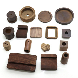 อุปกรณ์เสริมโต๊ะทำงานไม้แบล็ควอลนัทแท้สั่งทำพิเศษจาก YUESHEN ถาดวางโทรศัพท์ ชิ้นส่วนกลึง CNC - Product Image 4