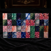 Tuiles de Mahjong Américaines Modernes Personnalisées en Acrylique de Luxe, Durables et Écologiques, pour Diverses Couleurs et Styles, Divertissement Portable