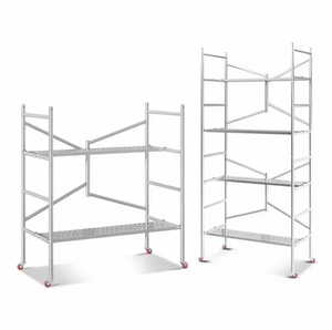 Andamios Móviles Plegables Galvanizados con Estructura en H, Ajustables, con Ruedas y Roldanas - Product Image 1
