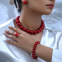 Ensemble de bijoux de perle en plastique Wholesale Custom 2025 Blast Lady boutique Eco Wedding Jewelry Jewelry set