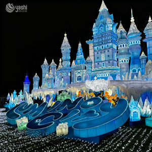 عرض إضاءة كبير بتصميم قلعة جليدية خيالية لزينة السنة الجديدة وعيد الميلاد في الهواء الطلق - Product Image 6