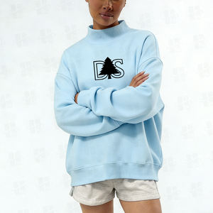 Sweat-shirts surdimensionnés pour femmes très demandés, broderie personnalisée de haute qualité, sweat-shirt en molleton doux 330GSM à col montant - Product Image 3