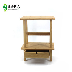 Estante de bambú para cabecera, mesita de noche portátil, mesa auxiliar para sofá, mesita de noche, mesa de centro pequeña móvil. - Product Image 4