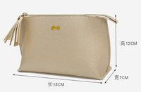 Pochette de toilette élégante et classique avec fermeture éclair, finition PU lisse, sac cadeau pour articles de toilette de salle de bain, petite trousse de maquillage, sac de vanité